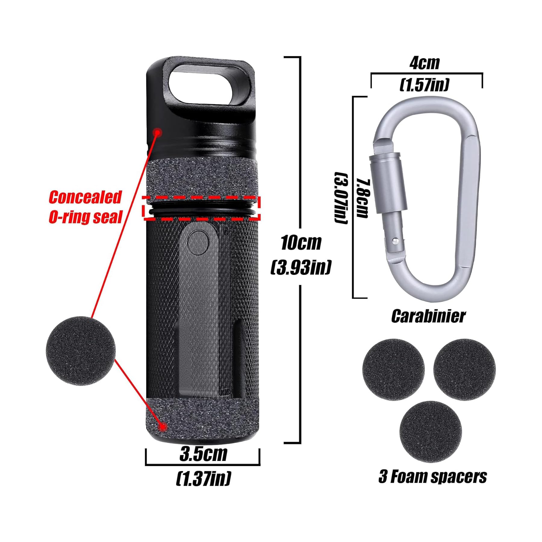 Aenllosi pour Ledger Nano X, Nano S Plus, Nano S Étui - Portefeuille Crypto Matériel en Alliage d'Aluminium, Ignifuge et Étanche (Noir, Boîtier Uniquement)