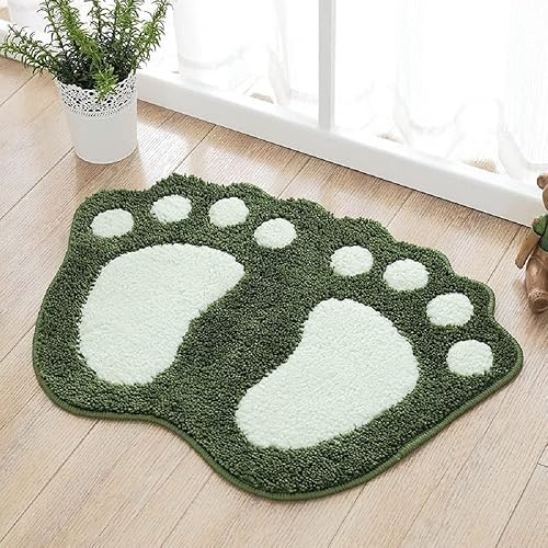 Miniatura 7 de Tapete absorbente antideslizante para baño, tapete con forma de pie, para dormitorio, baño, sala de estar, habitación de los niños, microfibra