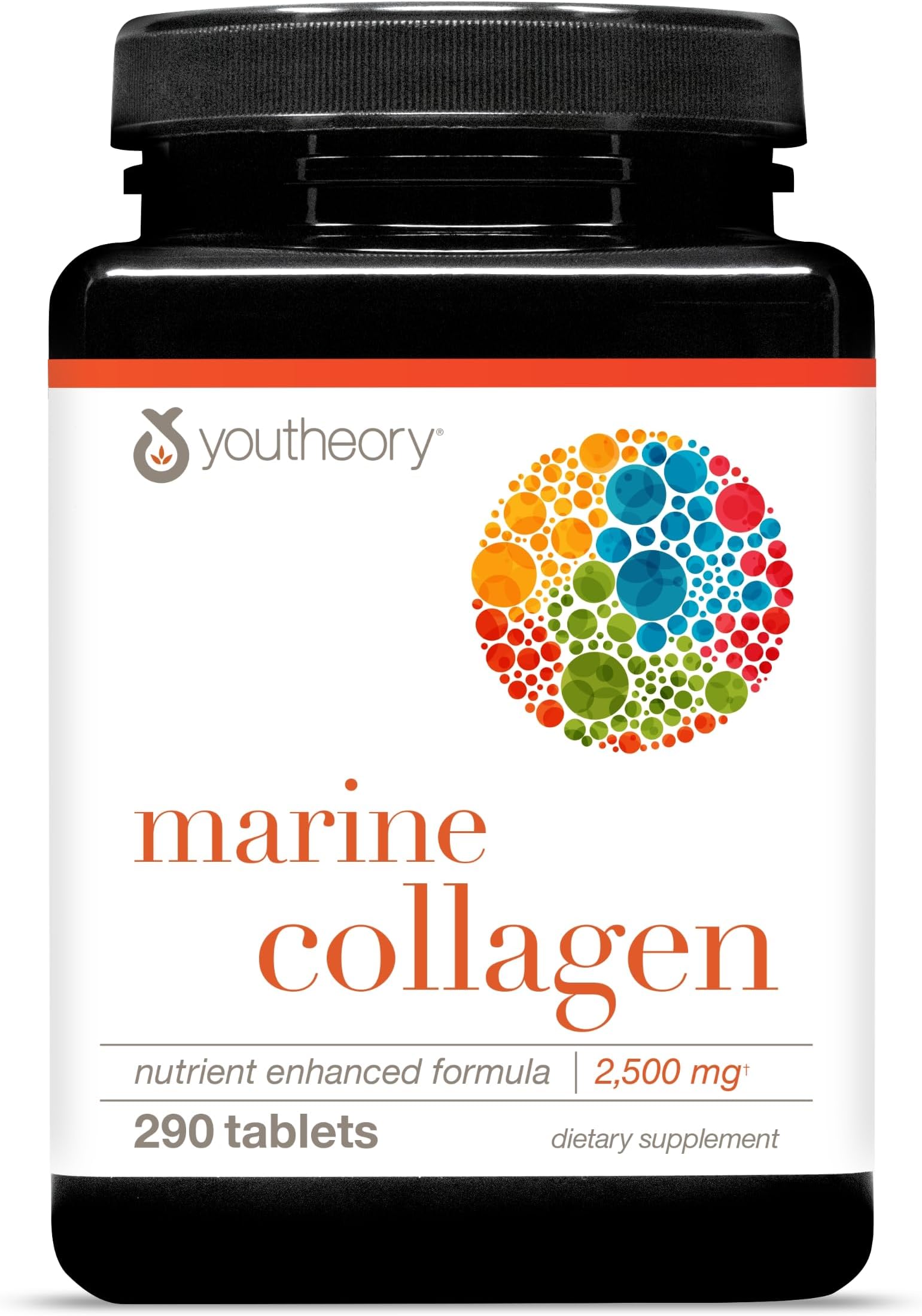Marine Collagen - 2,500 mg Hydrolyzed Collagen - Supports Skin* - Fish-Sourced Collagen - with Vitamin C, A, C, E, B6, B12 & More - Highly Digestible and Absorbable - 290 Tablets