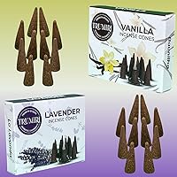 Vista 383 de TRUMIRI Incense Cones - Combo Pack of 20 Cone Incense - 10 Nag Champa + 10 Palo Santo - Insence Cones - Incense Cones Scented - Cone Incense Scents