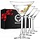 Chouggo Martini Glasses Set of 4, Hand Blown Premium Crystal Cocktail Glasses, for Bar, Martini, Cosmopolitan, Manhattan, Gim
