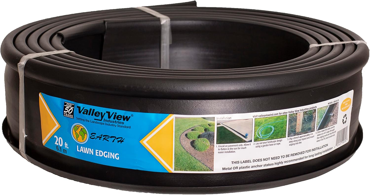 Valley View Earth Lawn Edging Coiled Edging,Black