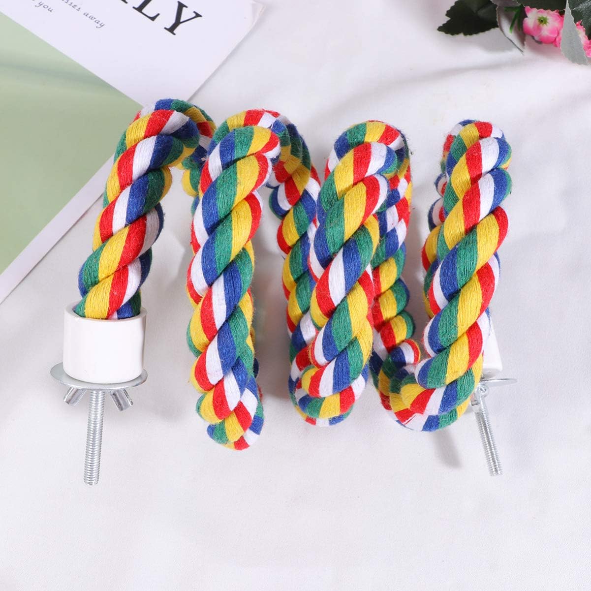 ULTECHNOVO Parrot Rope Toy 41 Inch Cotton Rope Perch Climbing Swing for Small to Large Birds Budgies Cockatiels Conures Bird Cage Accessory - Image 3