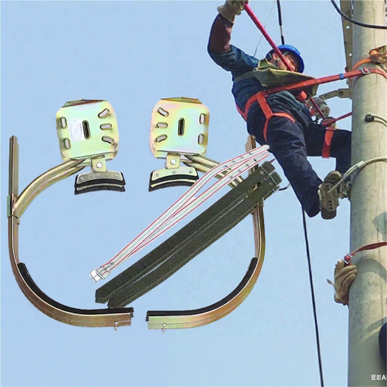 Attrezzatura per Arrampicata su Pali Elettrici, per Energia/Servizi/Metallo/Bandiera/Telefono/Pelle/Alta Quota, con Imbracatura(250mm/9.8'')