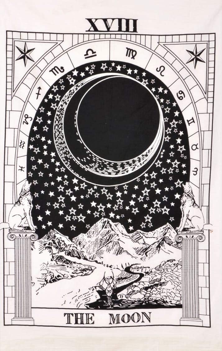 Tapestry Bazar Cotton Wall Hanging (40 x 30 inch, Black White)