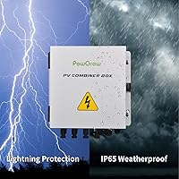 Vista 4 de Caja combinadora PV PowGrow, caja combinadora solar de metal de 4 cuerdas con fusible de corriente nominal de 15 A, dispositivo de protección contra