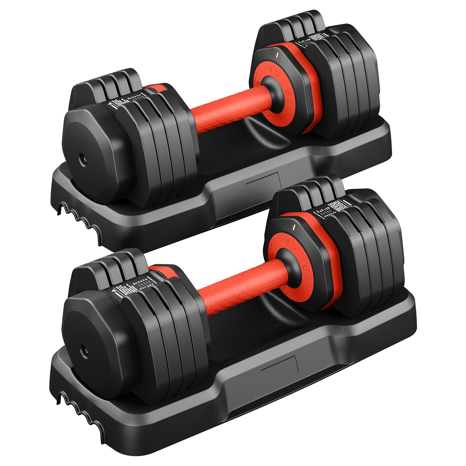 YOLEO Adjustable Dumbbells Pair 24.5KG/55LB,Space-Saving Dumbbell Weights Set for Home Gym Exercise Equipment,Anti-Slip Handle with Safety Locking Mechanism for Men and Women