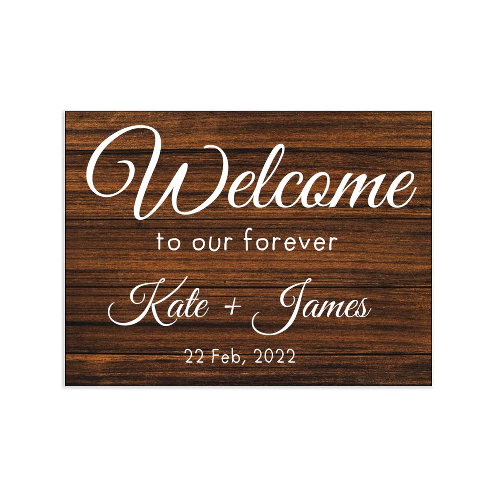 Holzschild "Welcome to Our Forever" / Hochzeitsschild / Hochzeitsschild / Hochzeitsschild / rustikales Hochzeitsschild 45,7 x 61 cm