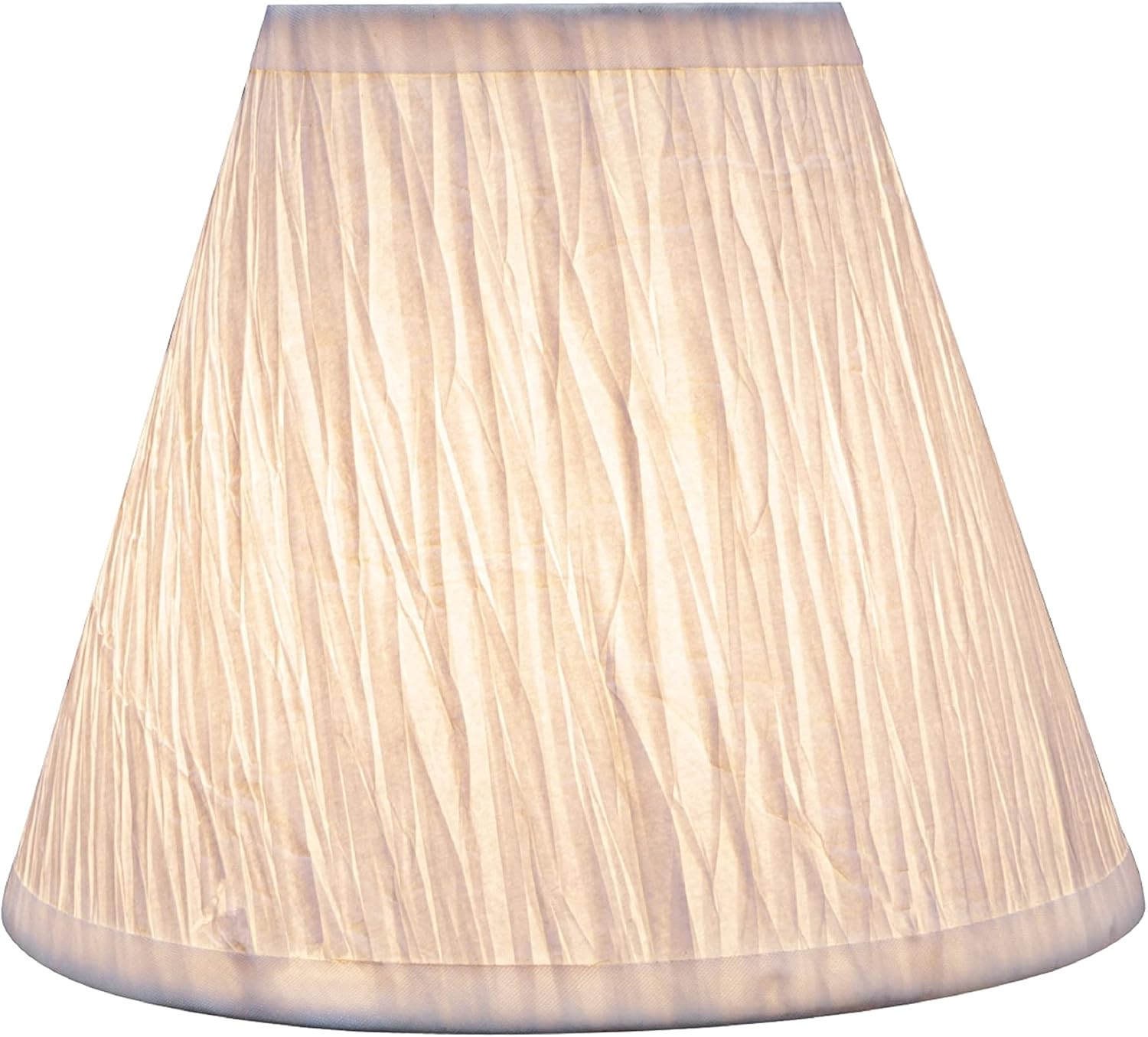 Aspen Creative 32114-6A Small Hardback Empire Shape Chandelier Clip-On Lamp Shade Set (6 Pack), Transitional Design in Off White, 6" bottom width (3" x 6" x 5")