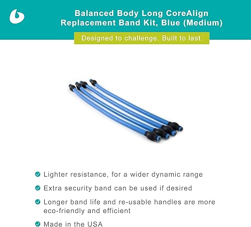 Miniatura 2 de Balanced Body Replacement Tube Kit for CoreAlign Exercise Equipment, for Home Gym or Pilates Studio Use, 4 Bands