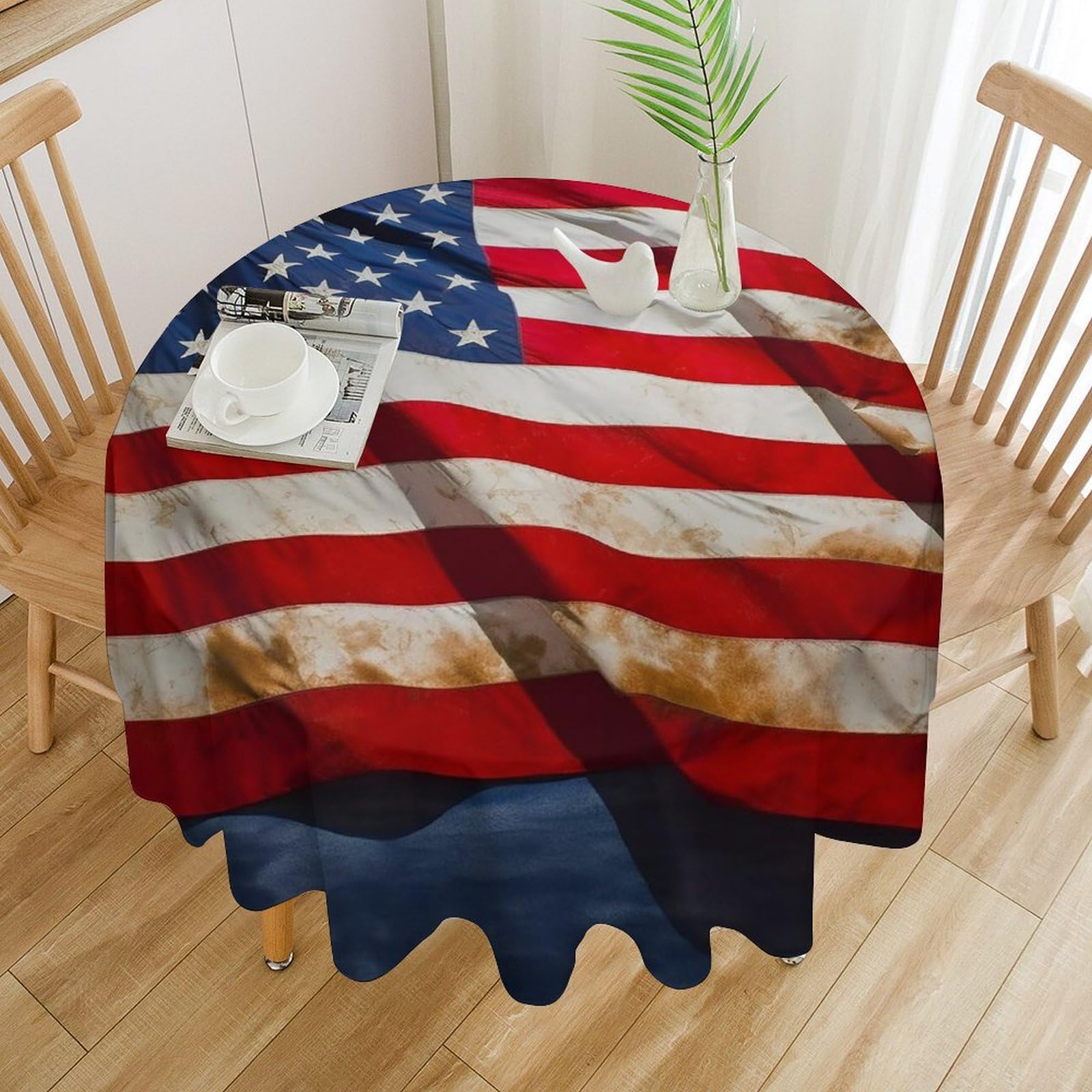 Nappe de table ronde imperméable et résistante à l'huile