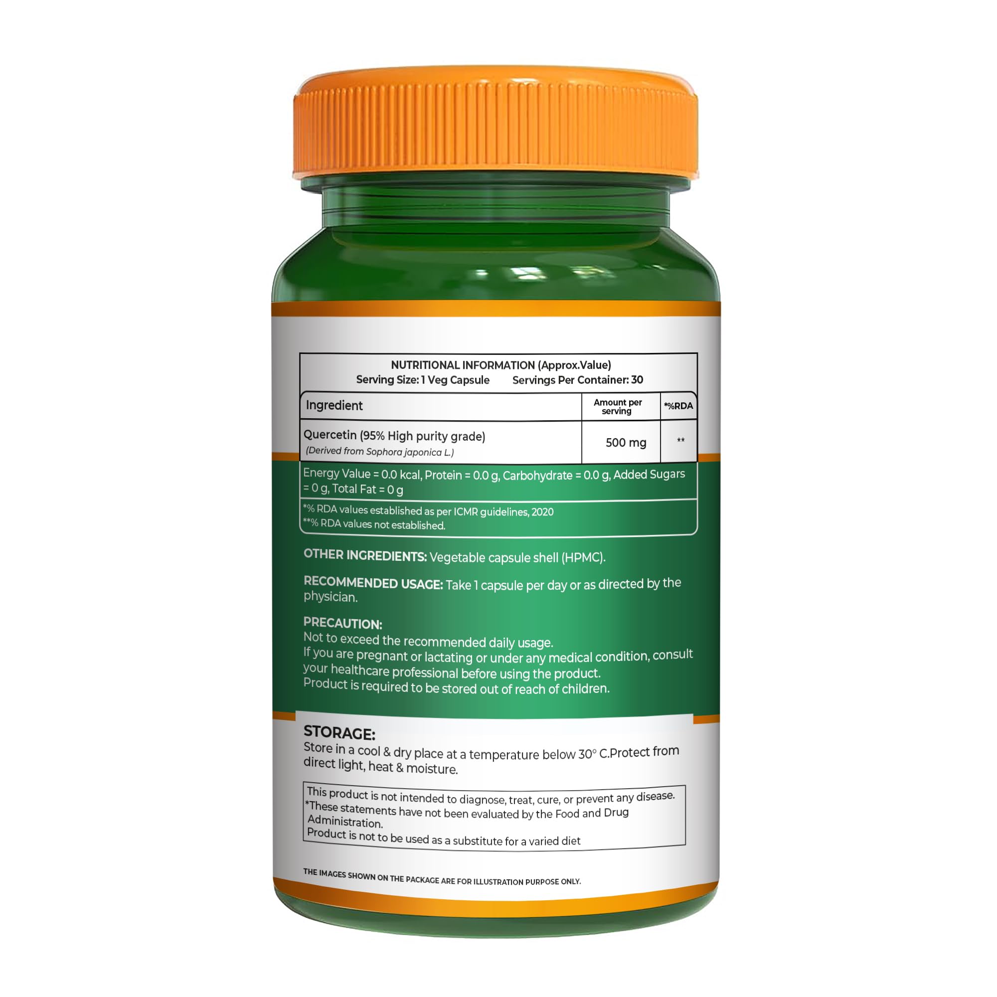 Pure Nutrition Quercetin Supplement 500mg - 30 Capsules | High Purity 95% Extract | Helps Seasonal Allergy Relief, Supports Immunity, Reduces Inflammation, Promotes Heart Health 3