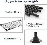 Vista 8 de 4-Tier Metal Shelving Unit, Heavy Duty Storage Shelves Adjustable Garage Shelf, Easy Assembly, for Basement, Kitchen & Pantry Room Organization