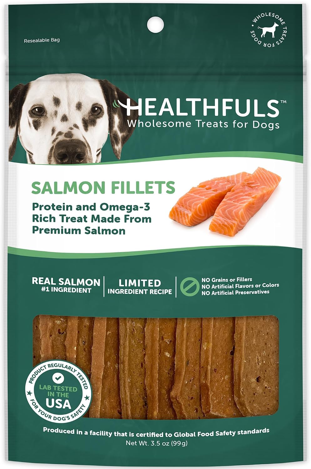 HEALTHFULS Salmon Fillet Dog Treats, 3.5oz