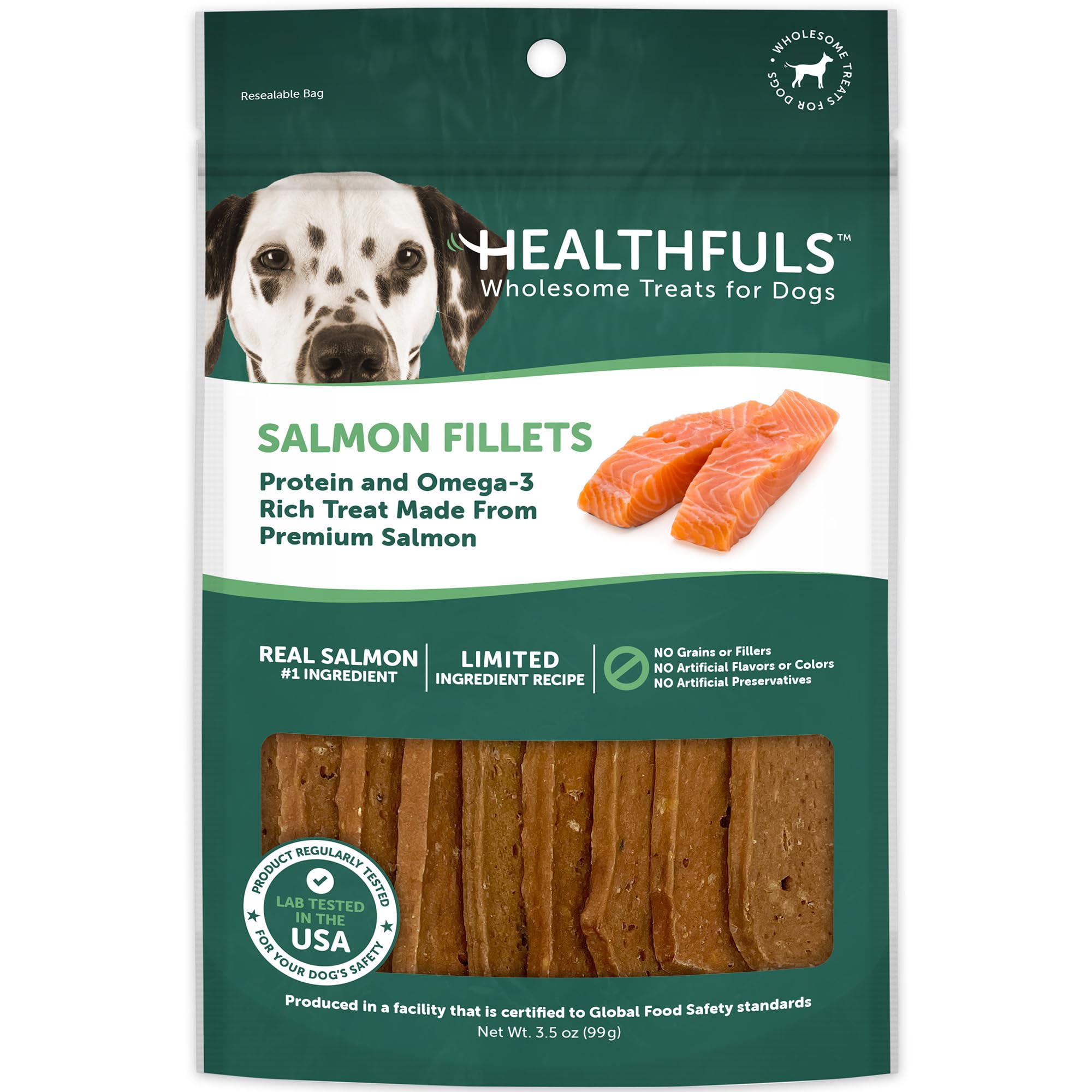 Healthfuls Salmon Fillet Dog Treats, 3.5oz