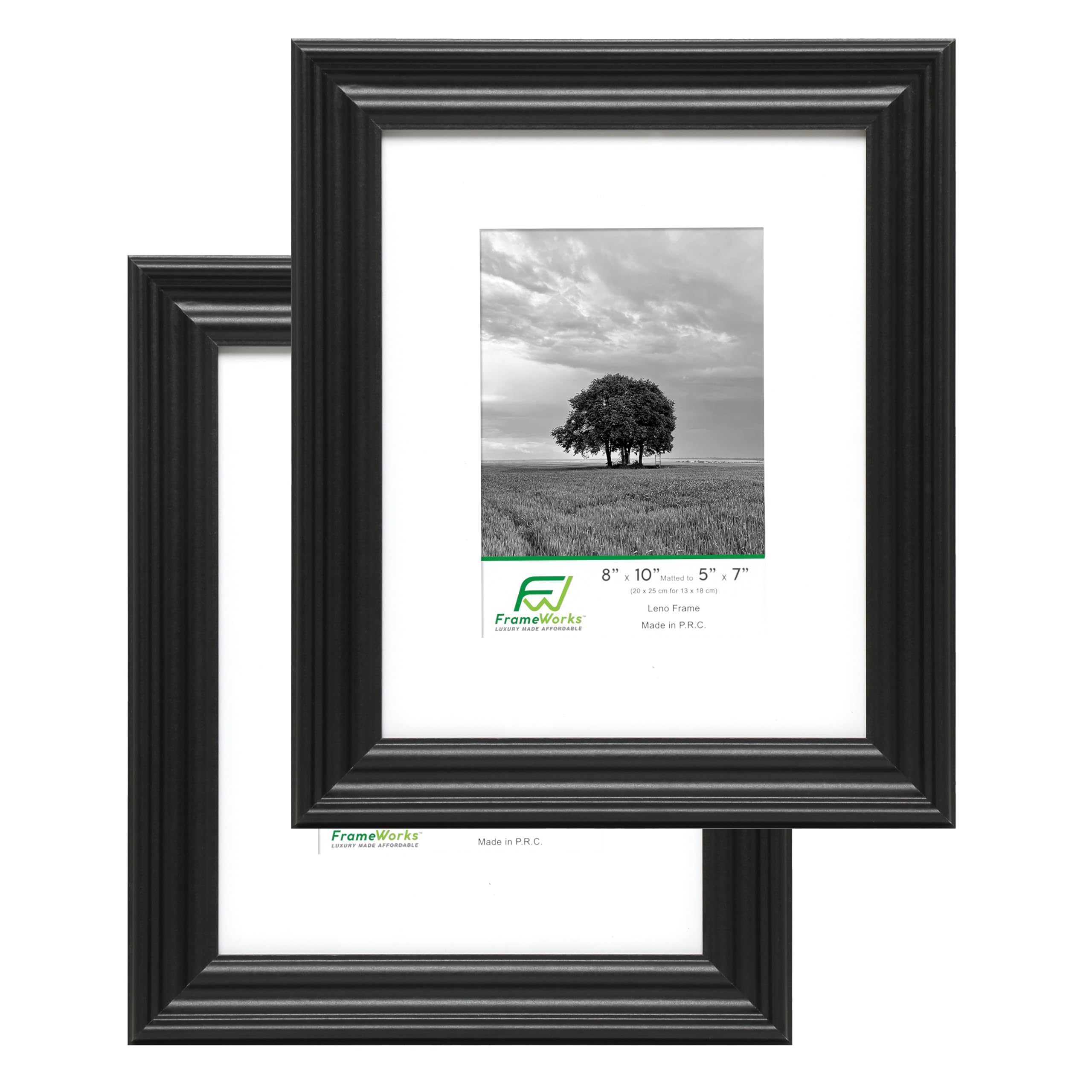 FrameWorks - 2-Pack - 5” x 7” Matted to 4" x 6" Black Wooden Picture Frames with Luxury Wide Molded Edge, Removable Mat, and Tempered Glass — Amazon image 18