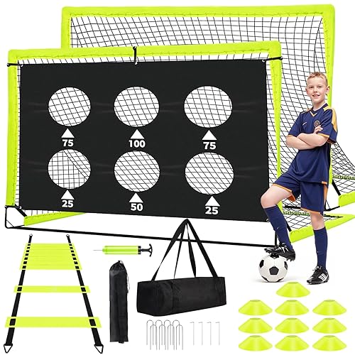 Kids Soccer Goals for Backyard Set of 2-6x4 ft Portable
