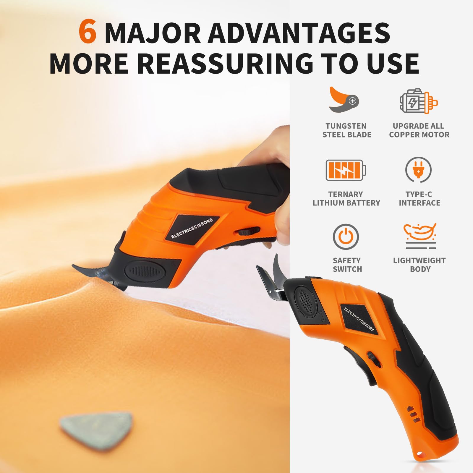 Electric Cardboard Cutter With LED Light - Rechargeable, Brushless Motor, Tungsten Steel Blade, Cuts Fabric, Leather, Carpet