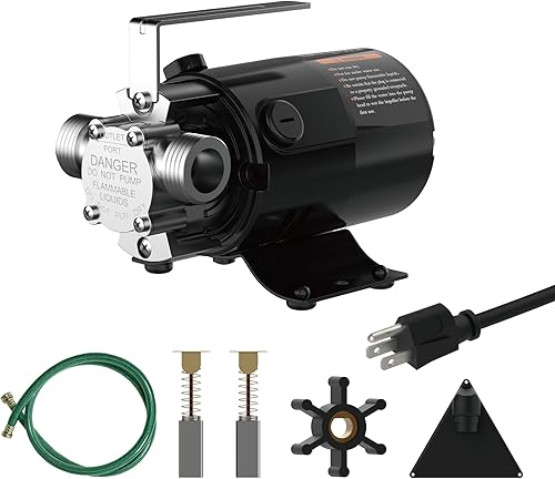 Bomba de agua eléctrica de 120 V, bomba de utilidad de 330 GPH, 110 HP para barril de lluvia, manguera de jardín, estanques, piscinas, acuarios,