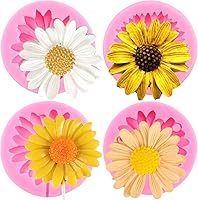 Vista 1 de Mujiang Molde de silicona para crisantemo, molde de fondant de girasol, molde de margarita para decoración de pasteles, decoración de cupcakes