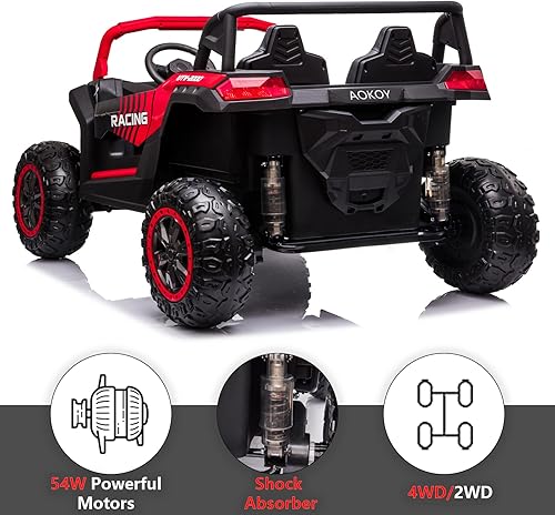 Miniatura 7 de POSTACK Nueva versión 2024 de juguete de paseo de 24 V para niños grandes, auto eléctrico de juguete de 2 plazas, auto de paseo para niños con