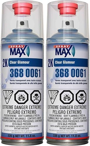 Aerosol transparente de alto brillo USC Spray Max 2K Paquete de 2 Transparente