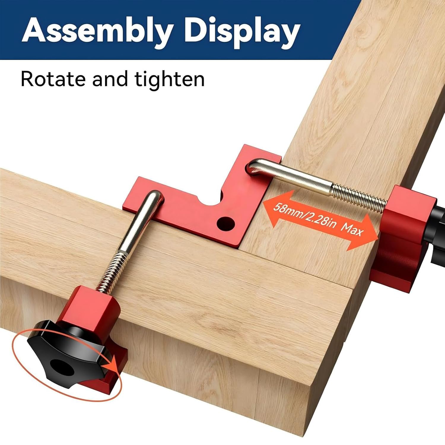 CNQLIS 90 Degree Mini Positioning Squares (2.32" x2.32), 2 Sets Aluminum Alloy Right Angle Clamps, Corner Clamps for Woodworking for Cabinets/Drawers/Picture Frames