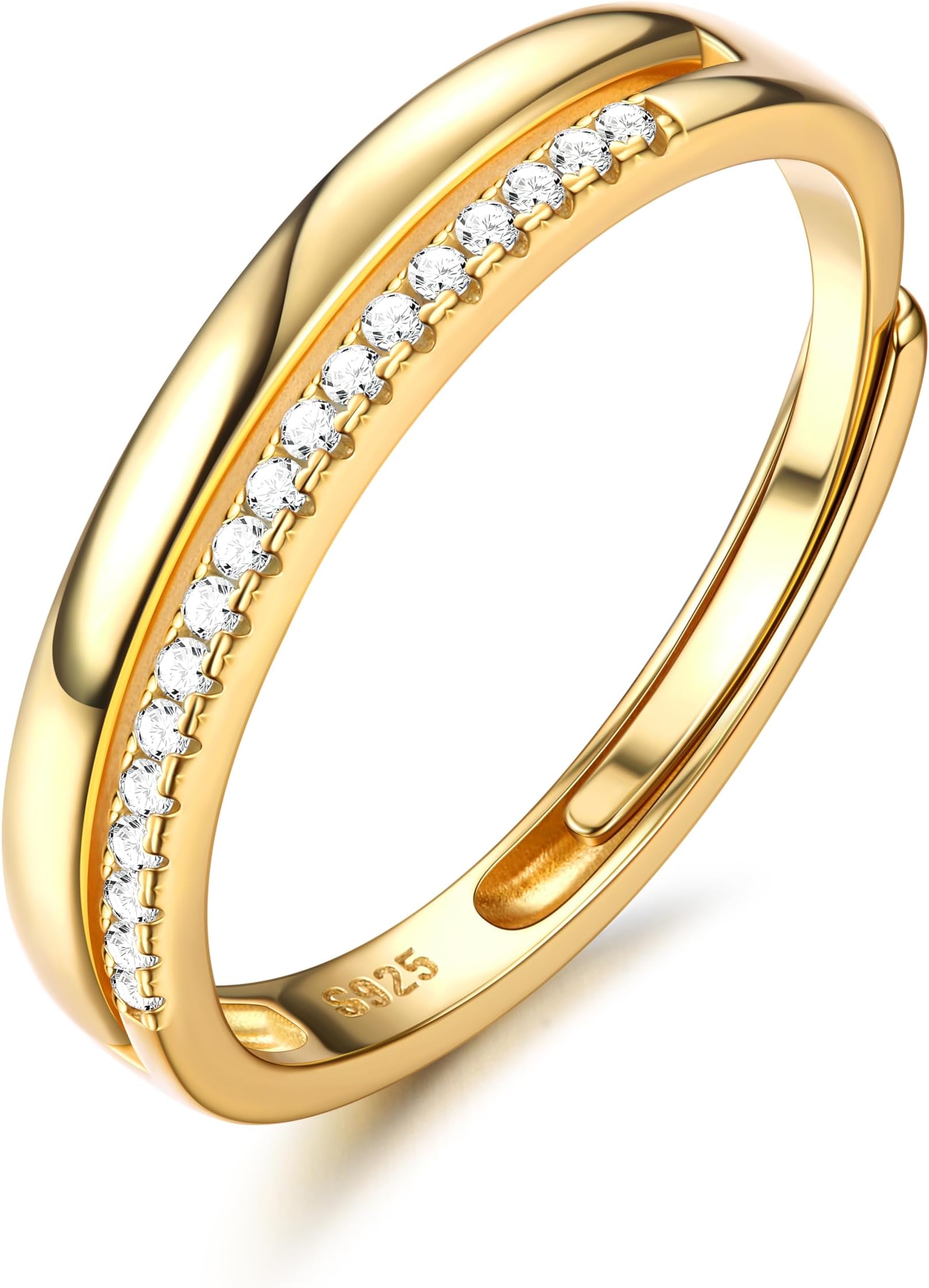 925 Sterling Silver Ring for Women Girls Adjustable Thumb Rings Engagement Rings Promise Ring Eternity Wedding Ring Rose Gold Silver Gold Rings for Women, Womens Jewellery Gifts