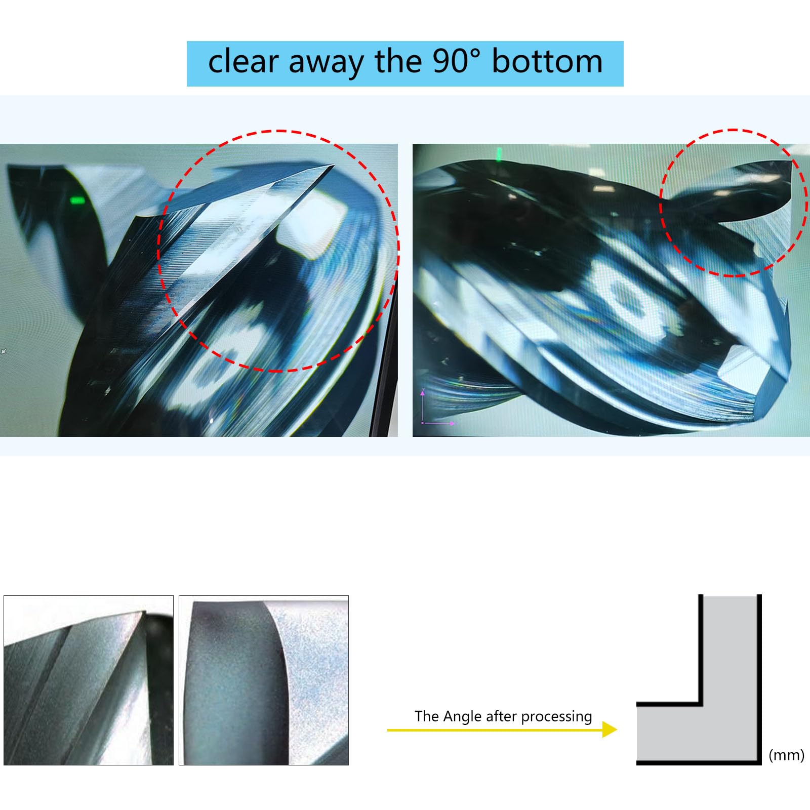Frez z węglika wolframu do cięcia aluminium, frezowania powierzchni błyszczących, frez kwadratowy w kształcie litery U, 3 zestawy frezów rowkowych, trzpień, 6,35 mm (2 sztuki)