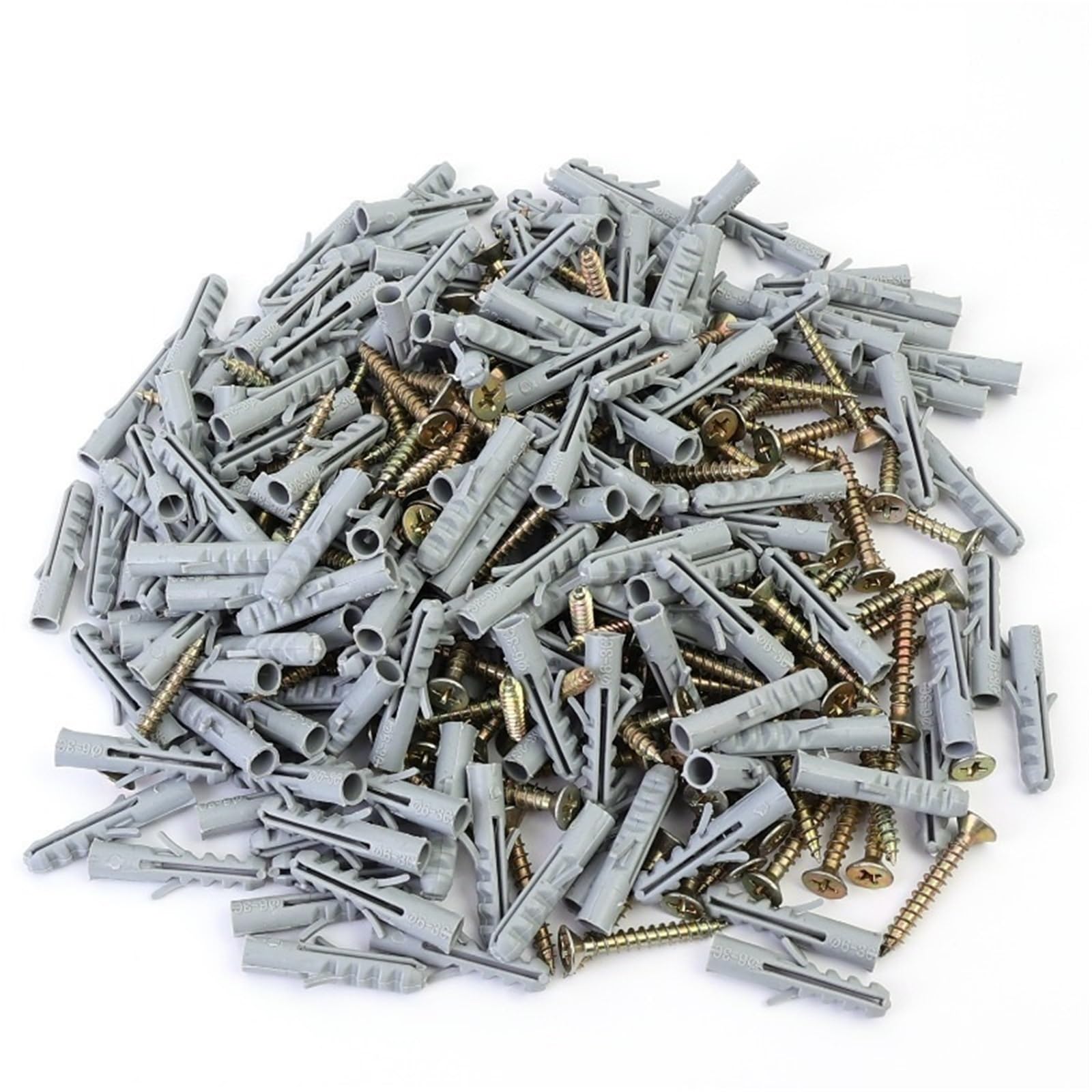 Mdsiokhj Light Grey Expansion Screws Steel Wall Anchor With Screws Kit Metal Tube Expansion Self Tapping Screw Drywall Drilling Plug Fastener Bolt Anchors(100Pcs(1Pack))