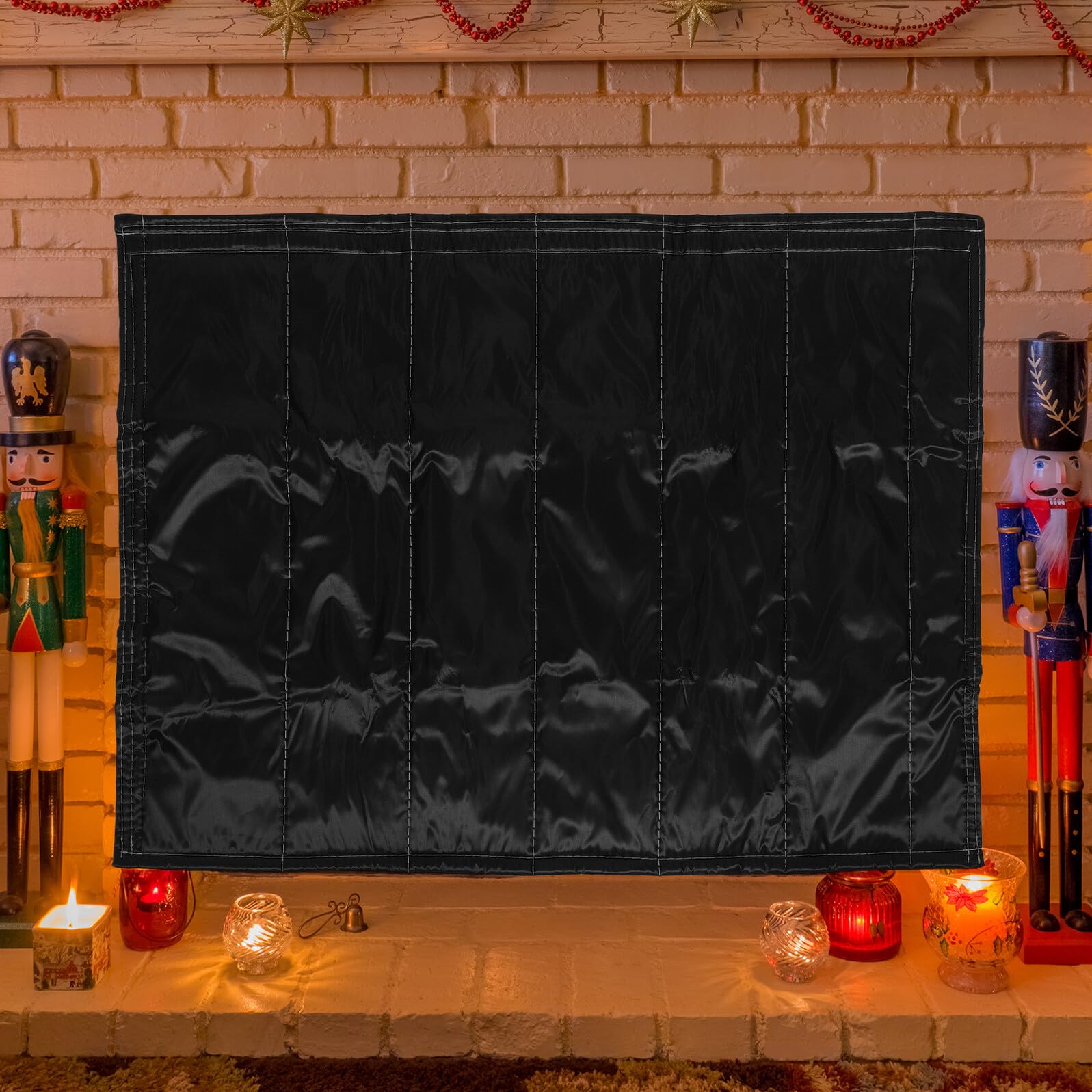 BESPORTBLE Feuerfeste Kaminabdeckung Winddicht Wärmedämmend aus Oxford Gewebe mit Baumwollisolierung 45X34 Zoll Kaminzugluftstopper für Innenbereich Winter Kaminzubehör