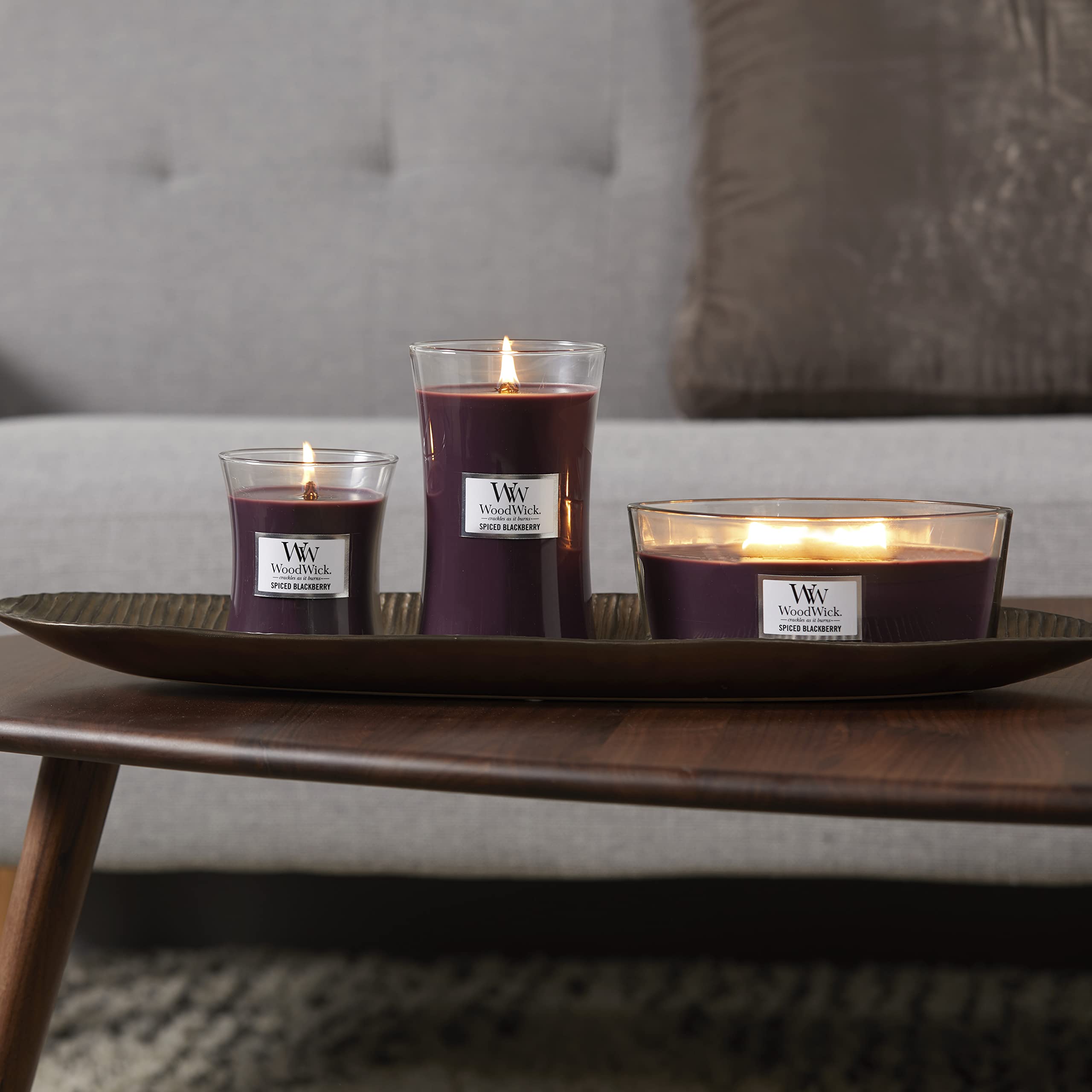 WoodWick Ellipse bougie parfumée avec mèche Hearthwick | Mûre épicée