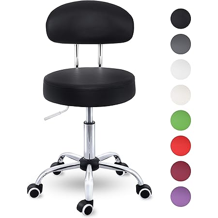 Tresko Rollhocker Mit Lehne Schwarz Arbeitshocker Hohenverstellbar 47 60 Cm Drehhocker Mit Rollen Burostuhl Hocker Drehstuhl Kosmetikhocker Amazon De Kuche Haushalt Wohnen Rollhocker Mit Lehne Höhenverstellbar