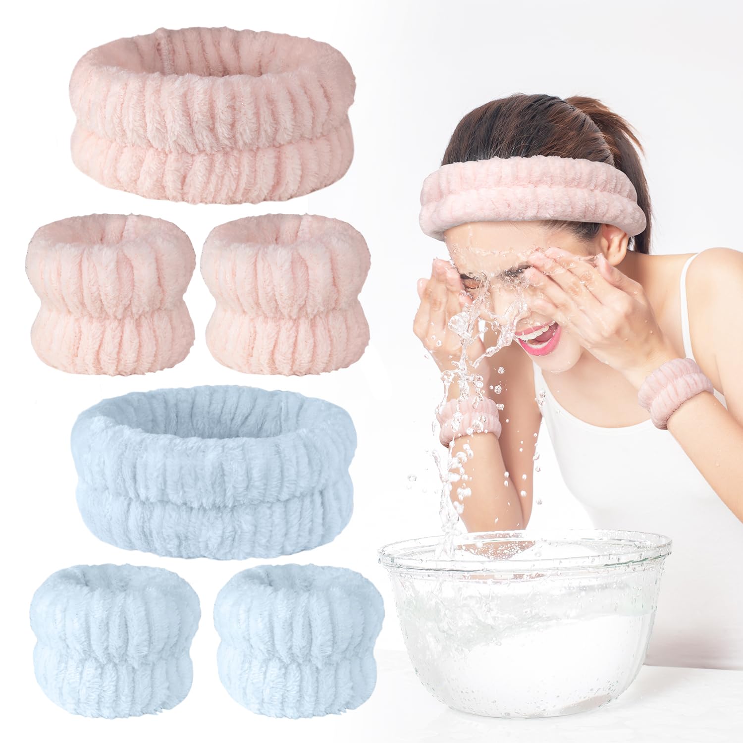 Amazon.co.jp: HUAZONTOM ヘアバンド 洗顔 リストバンド 2セット(6点