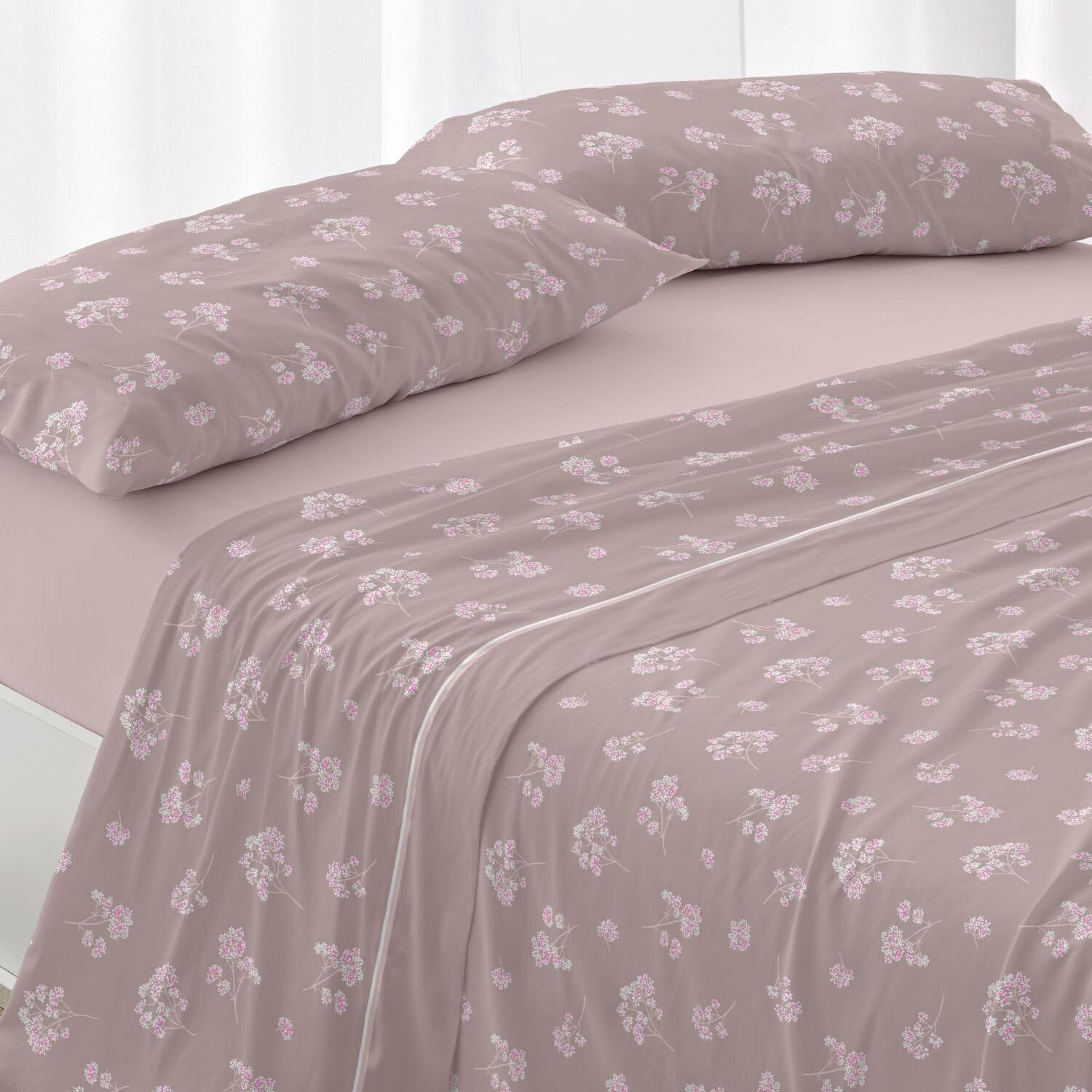 Burrito Blanco | Sabánas de Velvelina® | Cama de 135cm. (+Medidas Disponibles) | Diseño 006 | Color Rosa Palo (135x190/200cm.)
