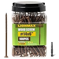 Vista 52 de LIONMAX Tornillos de cubierta de 4 pulgadas, tornillos para madera #10 x 4, 50 unidades, resistentes a la corrosión, revestimiento epoxi exterior