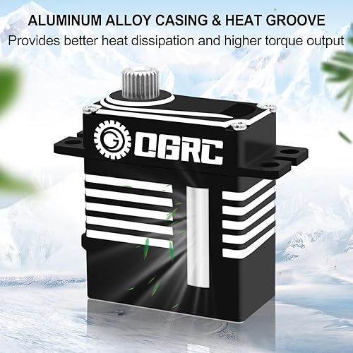 Miniatura 6 de OGRC - Servo digital de alto par para motor sin núcleo TRX4M Motor de dirección RC con servo montaje servo bocina y enlace de dirección de latón 118
