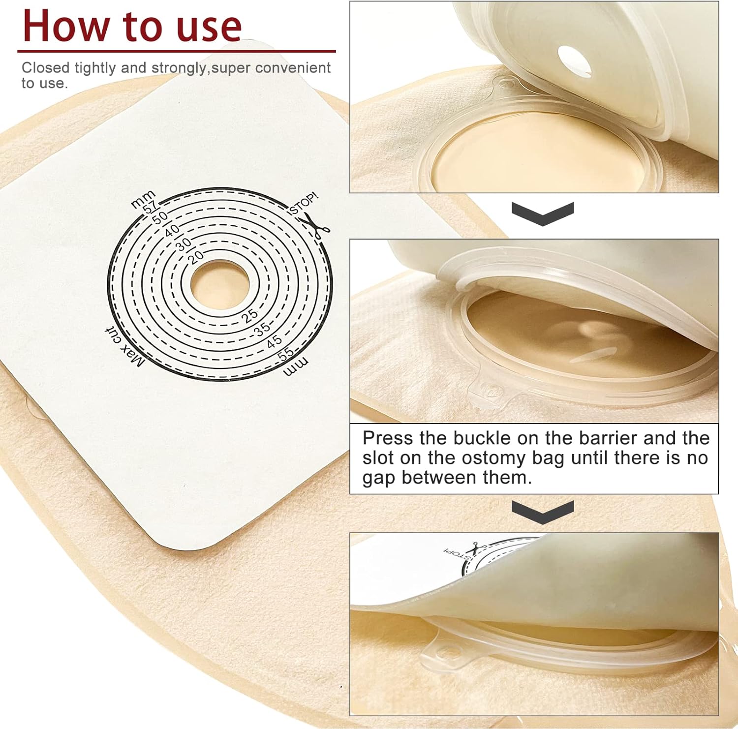 Carbou 21PCS Ostomy Supplies Colostomy Bags,Two Piece Drainable Pouches with Closure, Ileostomy Stoma Care,Cut-to-Fit(15pcs Bags+6pcs Barrier)