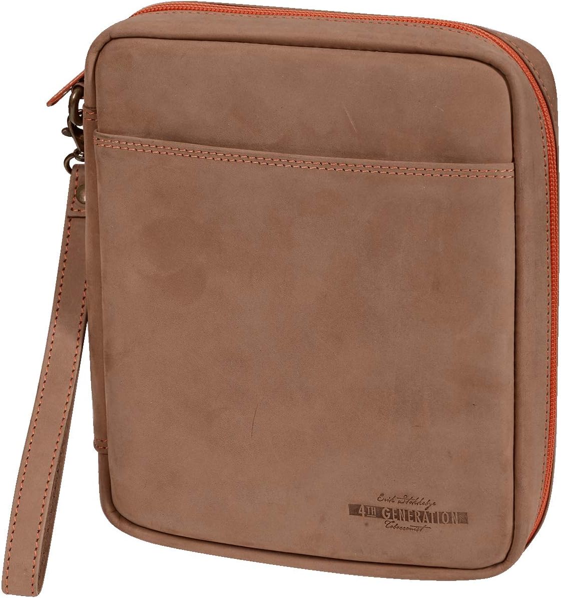 4th Generation 4-Pipe Tobacco Zipper Pouch in Hunter Brown Suede