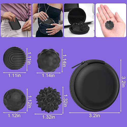 Miniatura 9 de BUSOHA Bolas de silicona para la ansiedad, paquete de 4 juguetes para adultos, juguetes sensoriales para adultos, adolescentes, regalos para calmar
