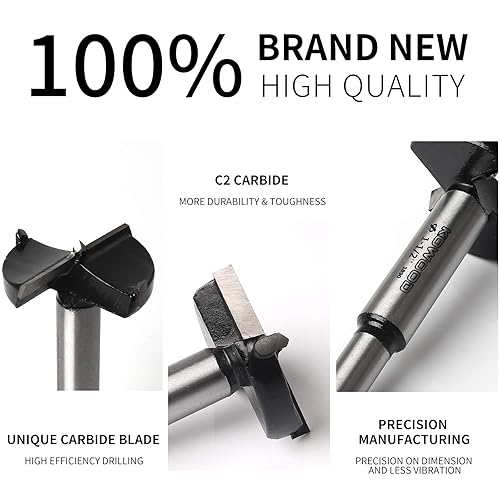 Miniatura 3 de KOWOOD - Juego de brocas Forstner perforación de madera con punta de carburo juego de 14 piezas