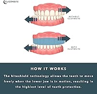 Vista 4 de Protector de noche Premium Pro+ con tecnología BiteGuard, paquete de 2 con funda protectora bucal, fabricado en Estados Unidos, protector bucal