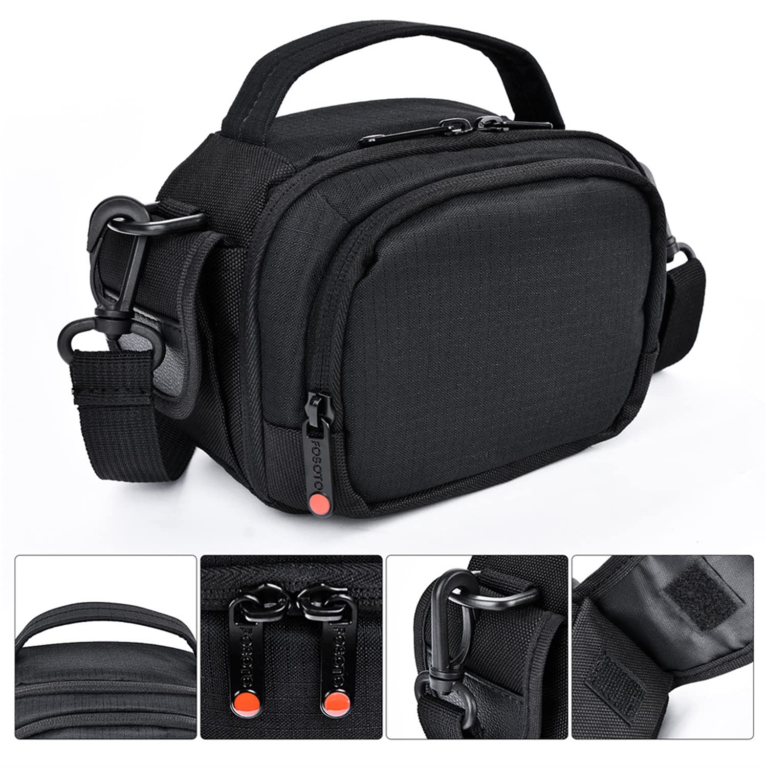 Sacoche Fosoto pour caméscope Handycam Panasonic et Sony, Noir