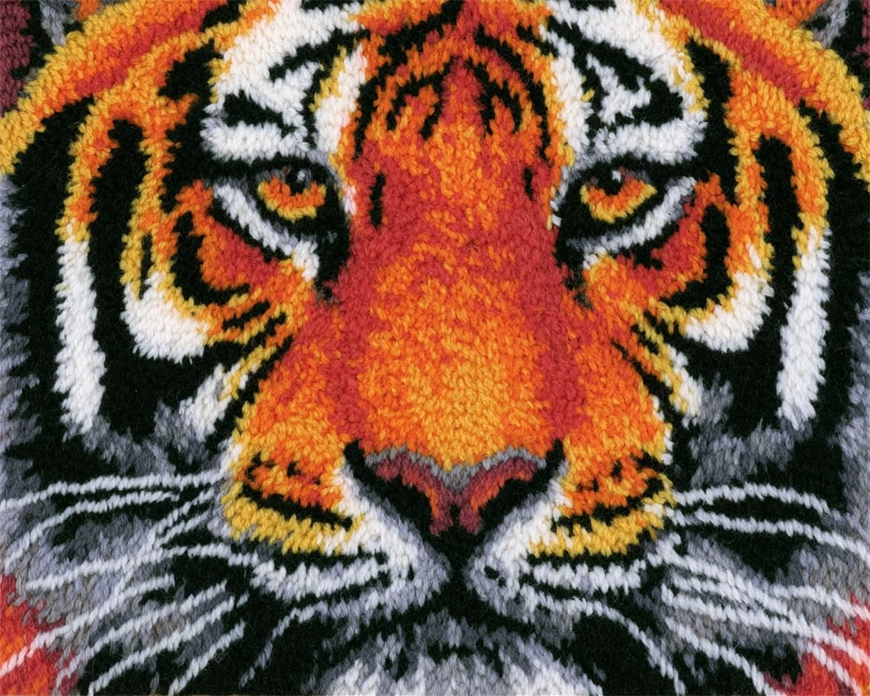 FWRTYCB 3D Latch Hook Rug Kit Tiger face