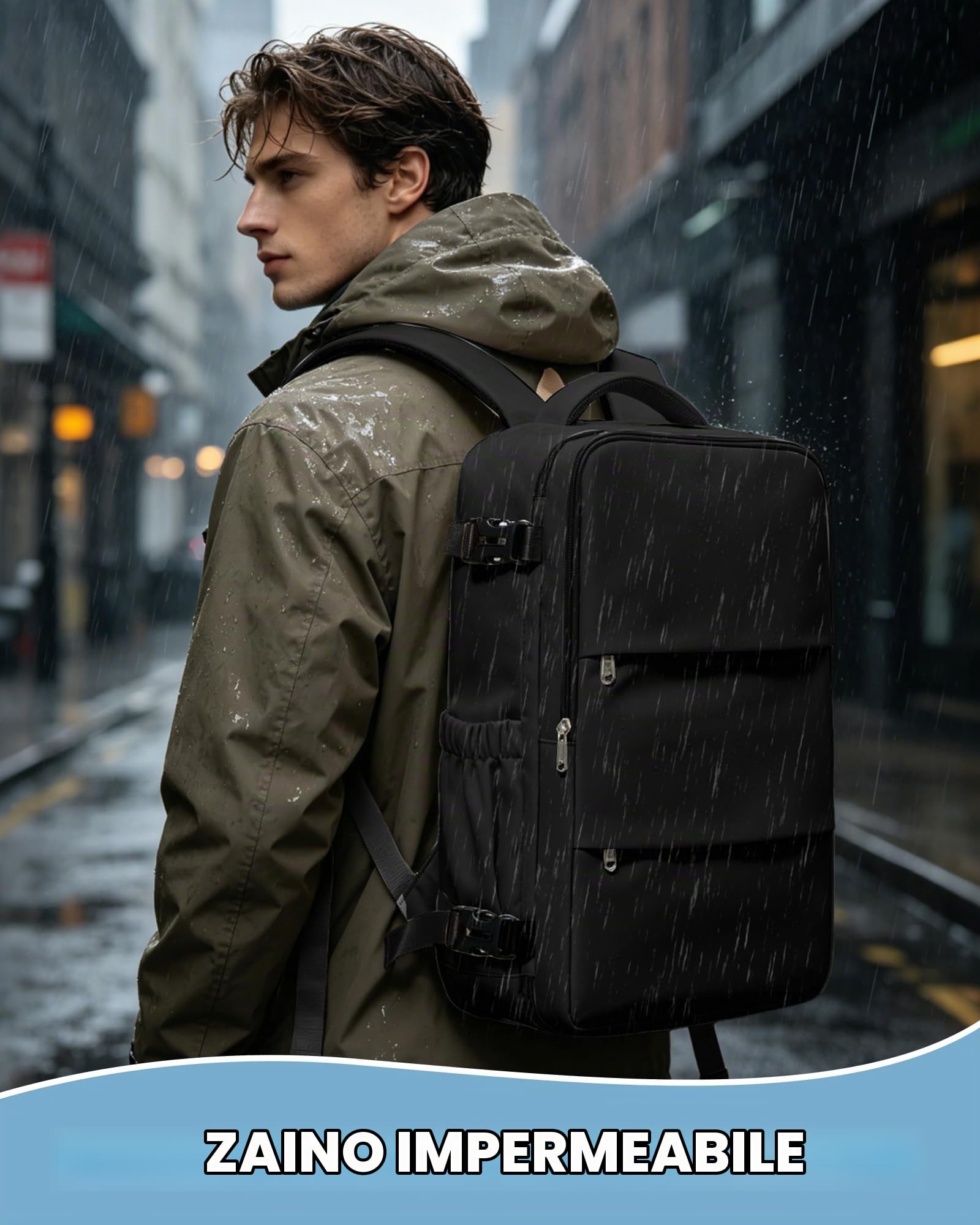 SZLX Zaino Ryanair 40x30x20 Sottovuoto con pompa Zaino da Viaggio 40x30x20 | Bagaglio a Mano 40x30x20 Wizzair Donna Uomo Borsa da Cabina per Easyjet Adatto a Laptop da 14 Pollici Impermeabile per Lavoro