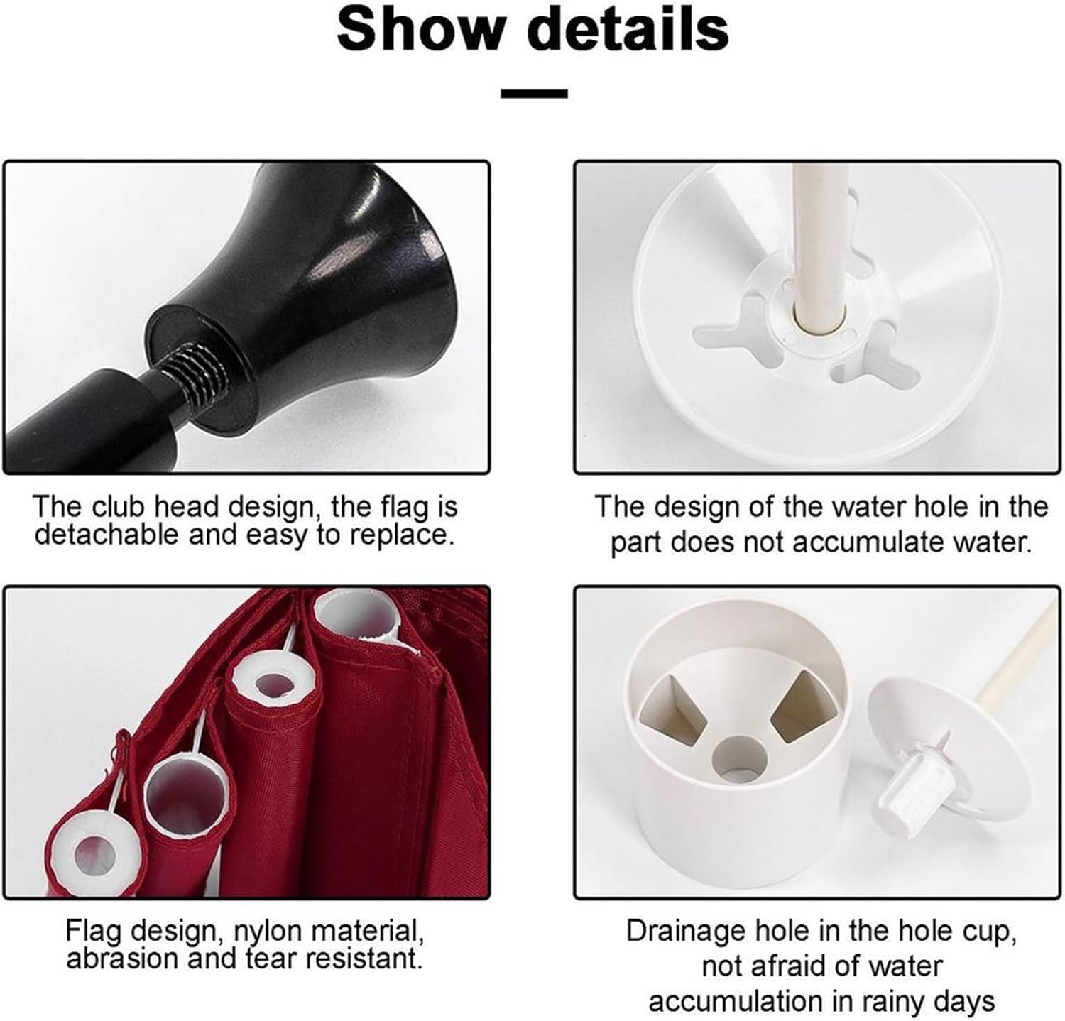 Flag Stick Golf Putting Green Flag for Yard, Detachable Numbered Golf Flags, Golf Pin Flags Hole Cup Set, Portable 2-Section Design, Gifts Idea