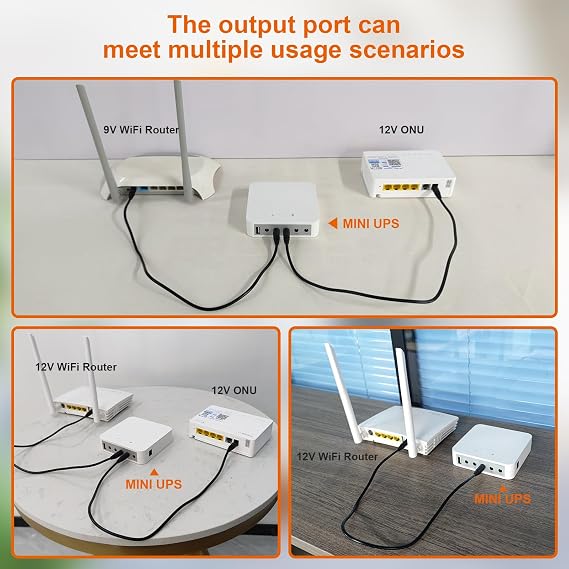Mini UPS Uninterrupted Power Supply 13200mAh 48.84Wh Lithium ion Backup Battery with DC 19V/12V/9V/5V Output for Wireless Router, Modem, LED Light, CCTV Camera, Smartphone More Support Solar
