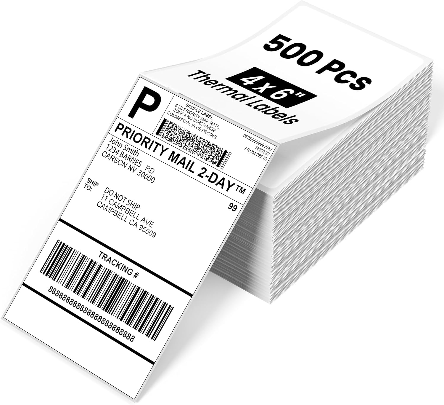 Phomemo 4x6 Thermal Shipping Labels 500 PCS Fanfold Labels for Address Mail