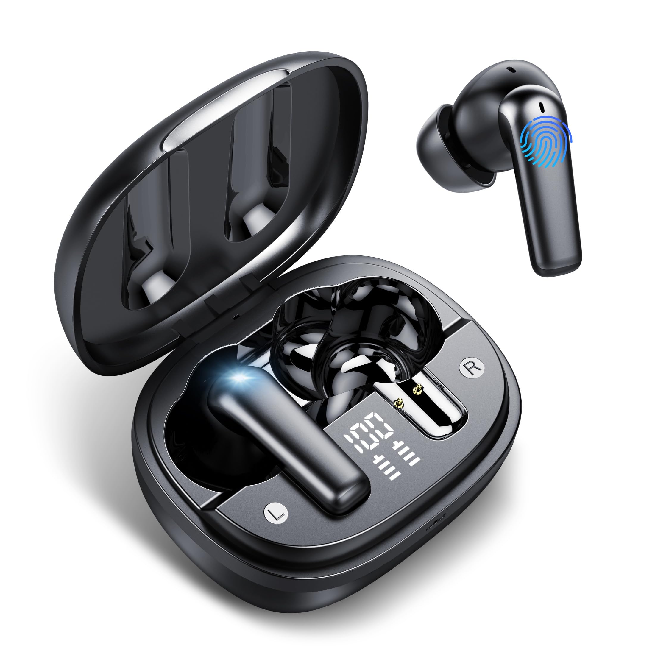 Auricolari Bluetooth 5.3 Hi-Fi Con IPX7, Touch Control E 35 Ore Di Autonomia – Microfono Con Cancellazione Rumore, Per Sport E Chiamate