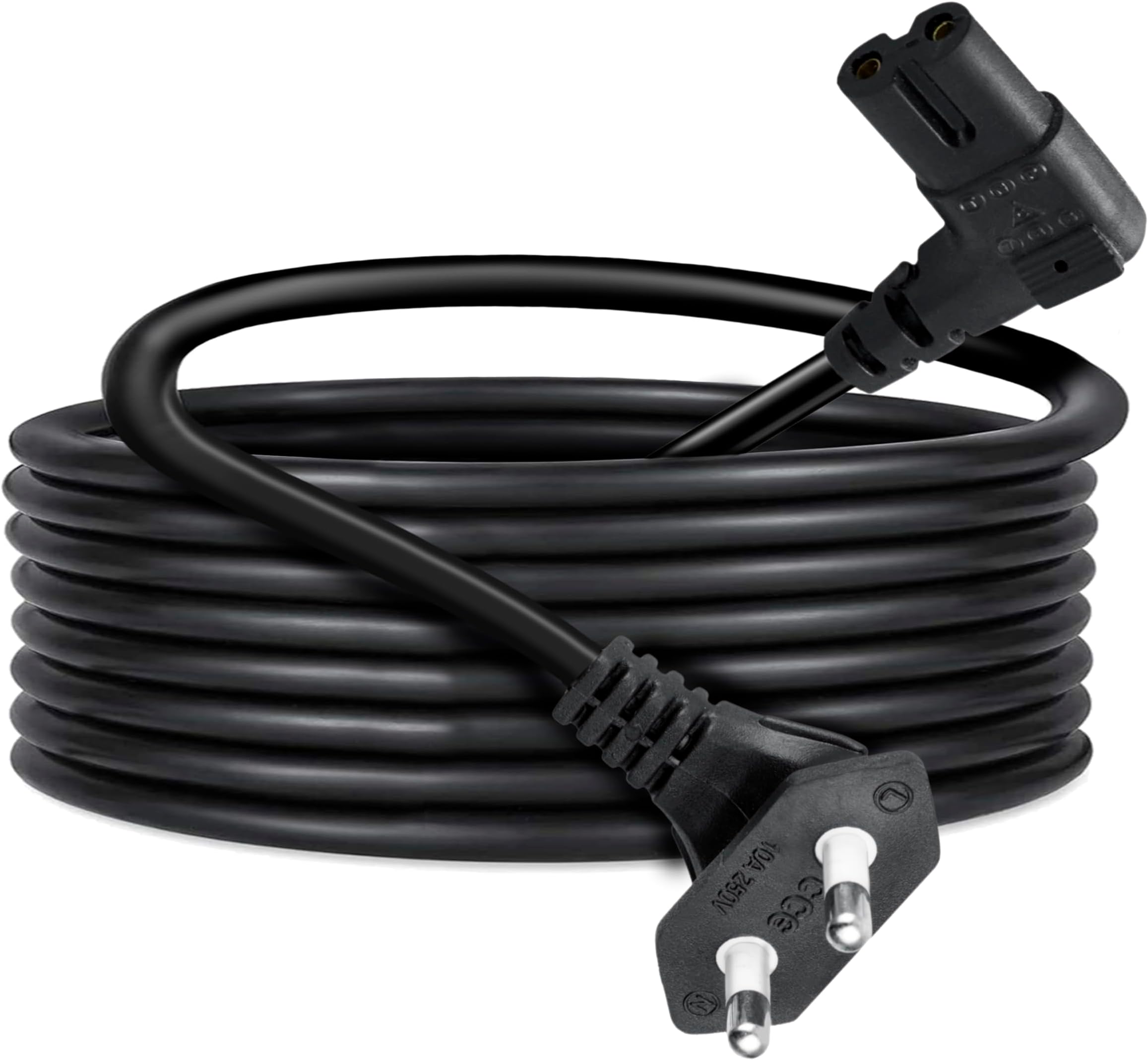 Storite 5 Mtr 2-pin L-Shape Universal Replacement AC Power Cord Cable Wire for Printer, Laptop PC Notebook Computer, Tape Recorder, Camera Black